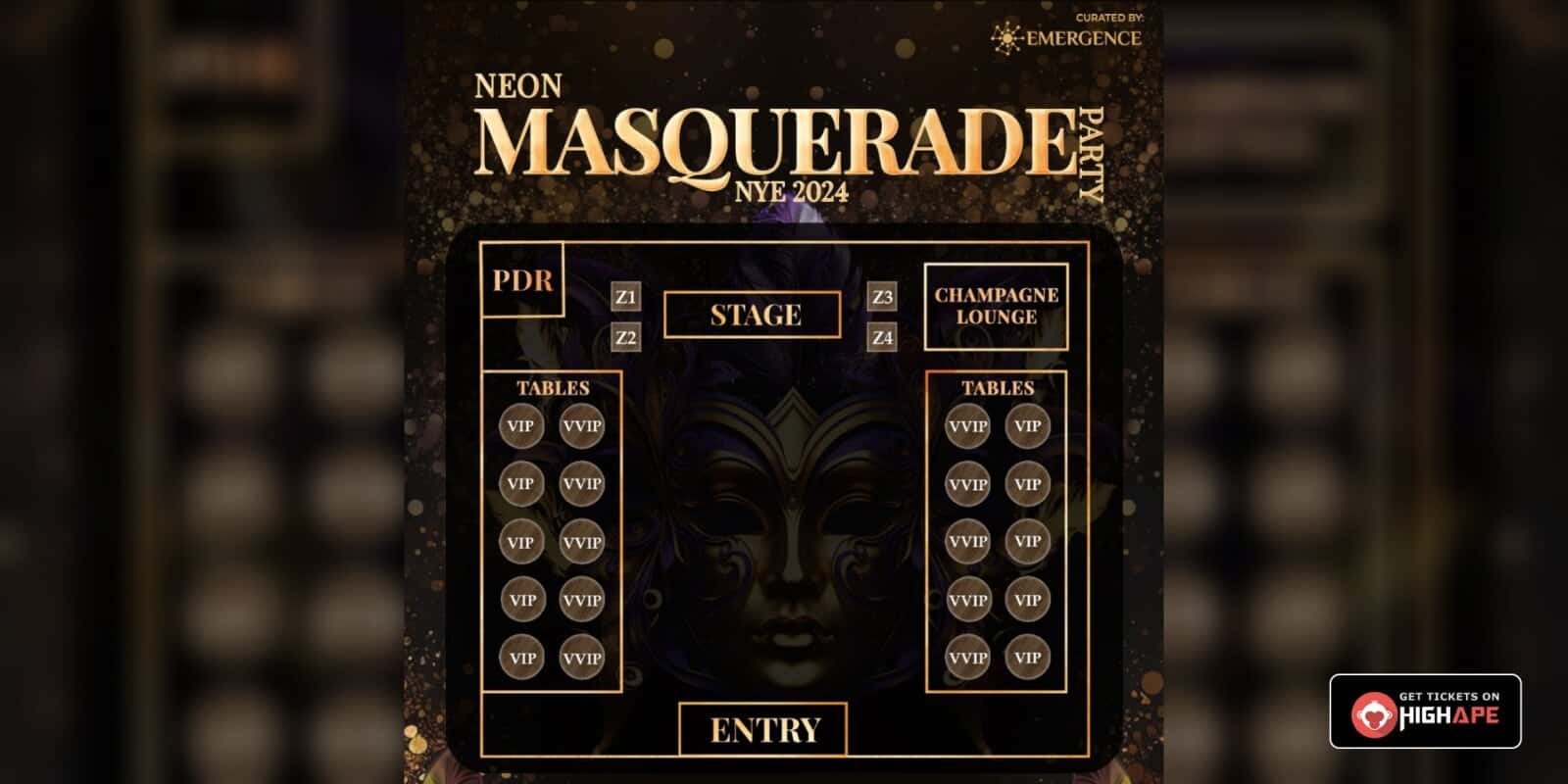 Neon Masquerade Party NYE 2024 | Nesco Center thumb 2