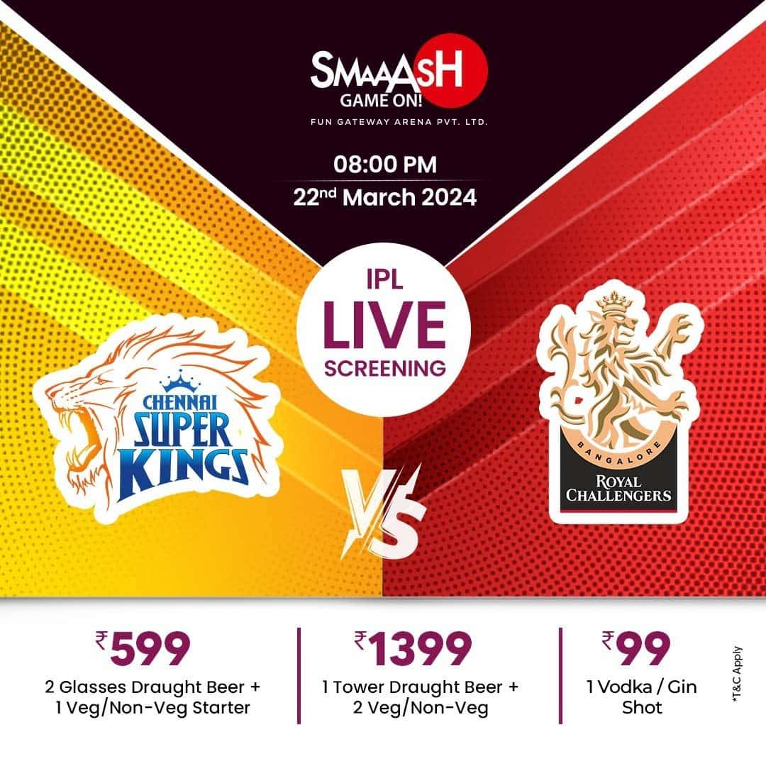 CSK VS RCB Live Screening | Smaaash Pune thumb 2