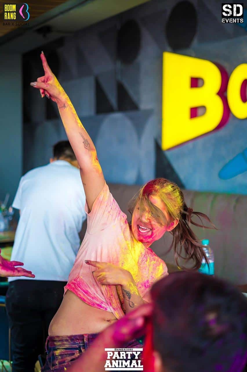 Desi Holi Party Flowers And Colours At Boomrang Koramangala thumb 3