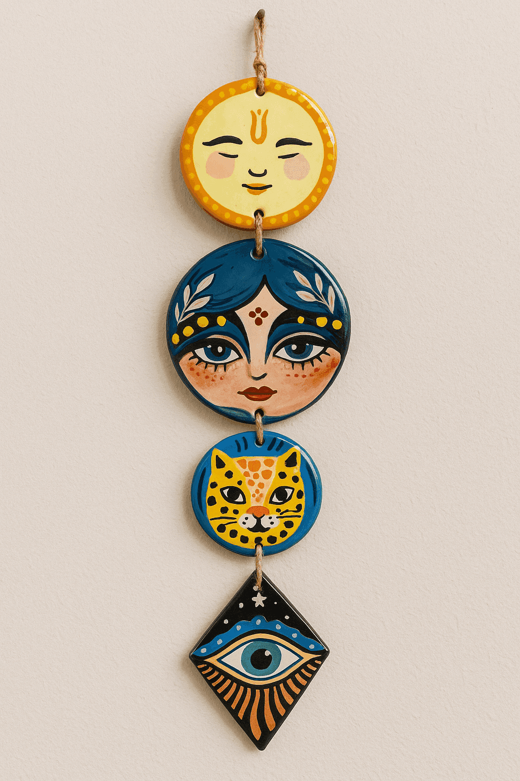 Dandiya Charms | Ceramic Evil Eye Wall Hangings thumb 4