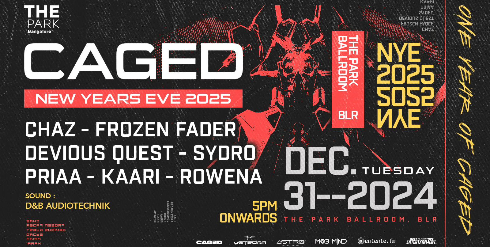 Caged New Years Eve 2025 | The Park Hotel Ballroom