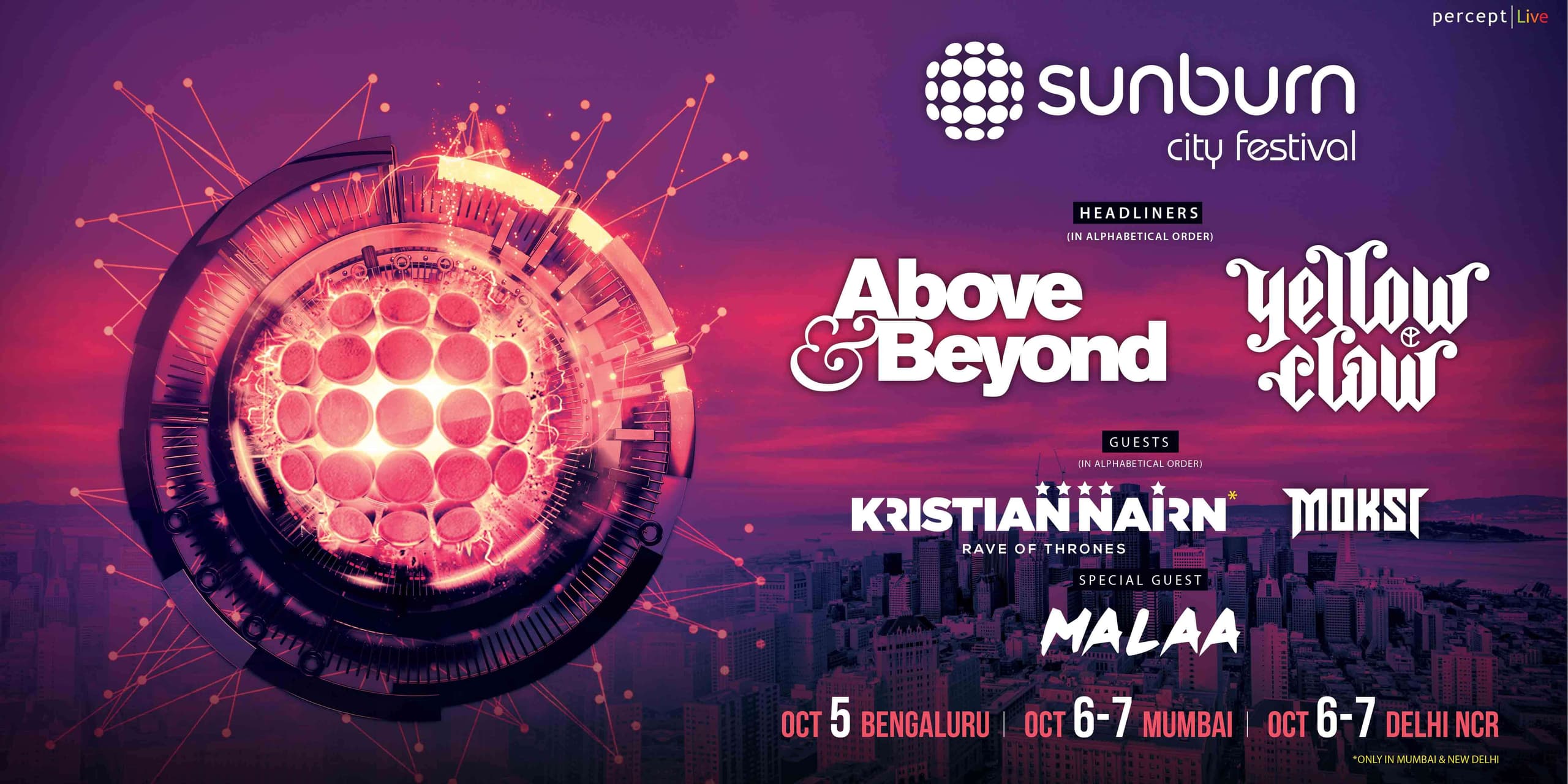 Sunburn City Festival in Bangalore ft. Above & Beyond, Yellow Claw