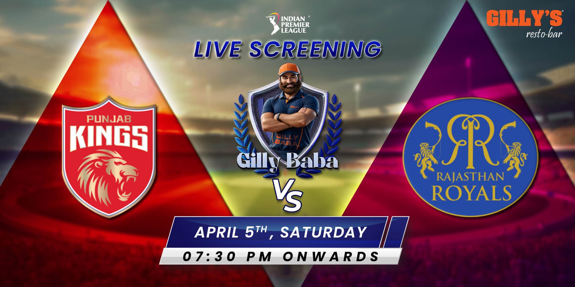 PKBS Vs RR | IPL Live Screening 