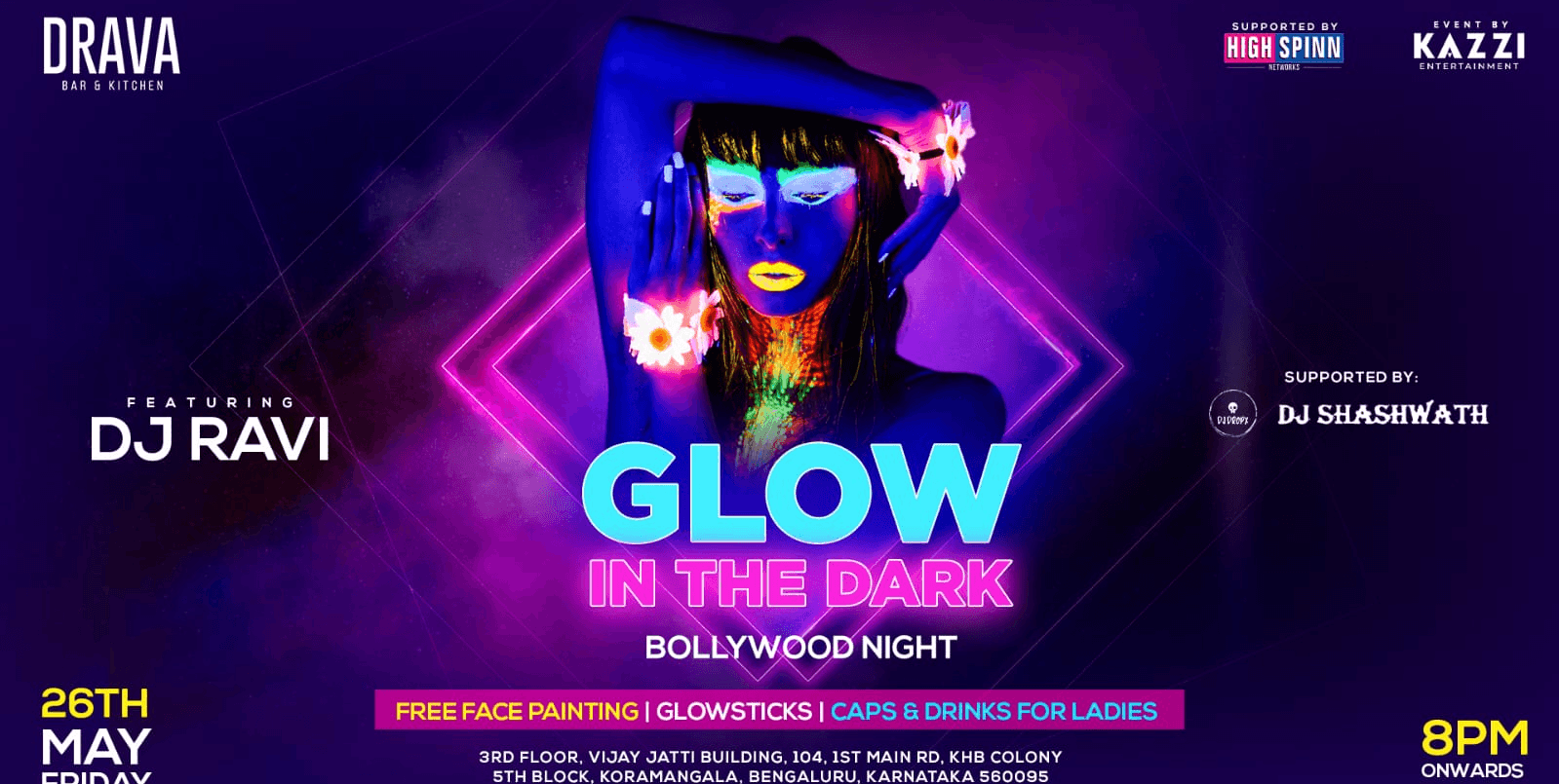 Friday Glow In Dark Bollywood Night | Drava