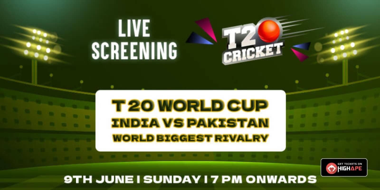 India Vs Pakistan T20 World Cup Live Screening | Gillys Old Airport Road