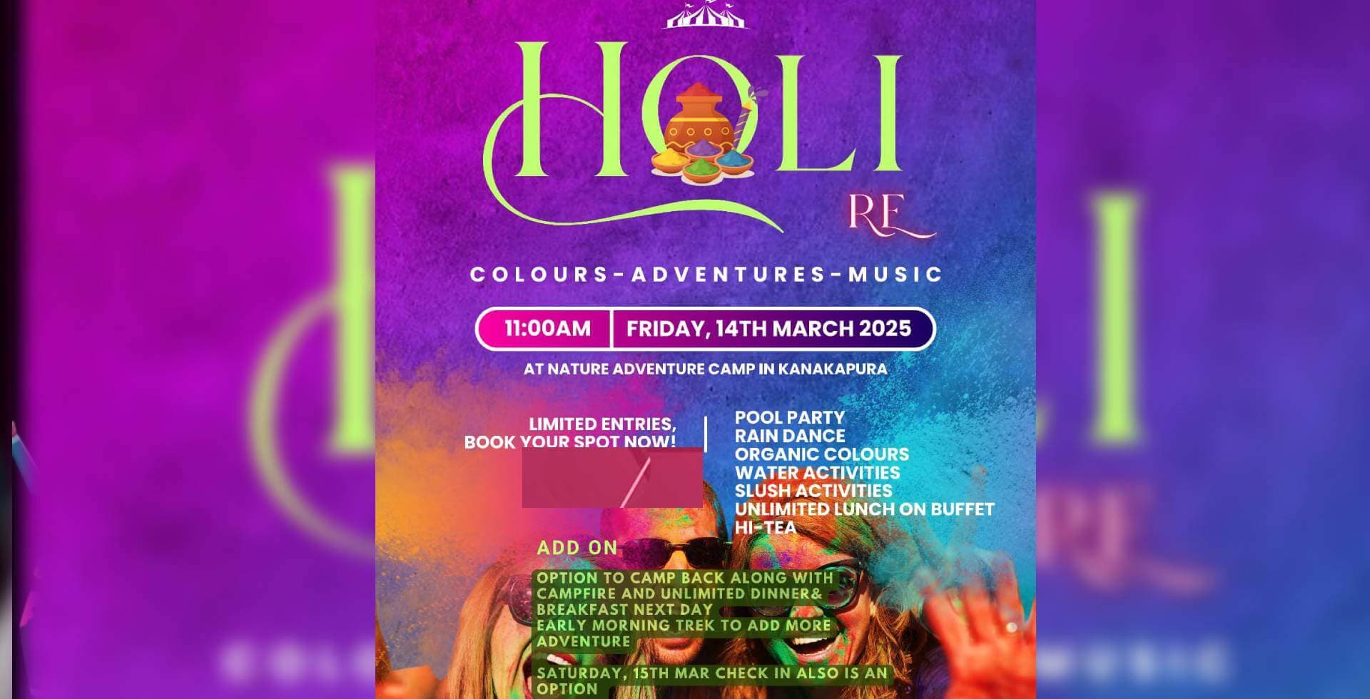 Pool Holi Party At Nature Adventure Camp