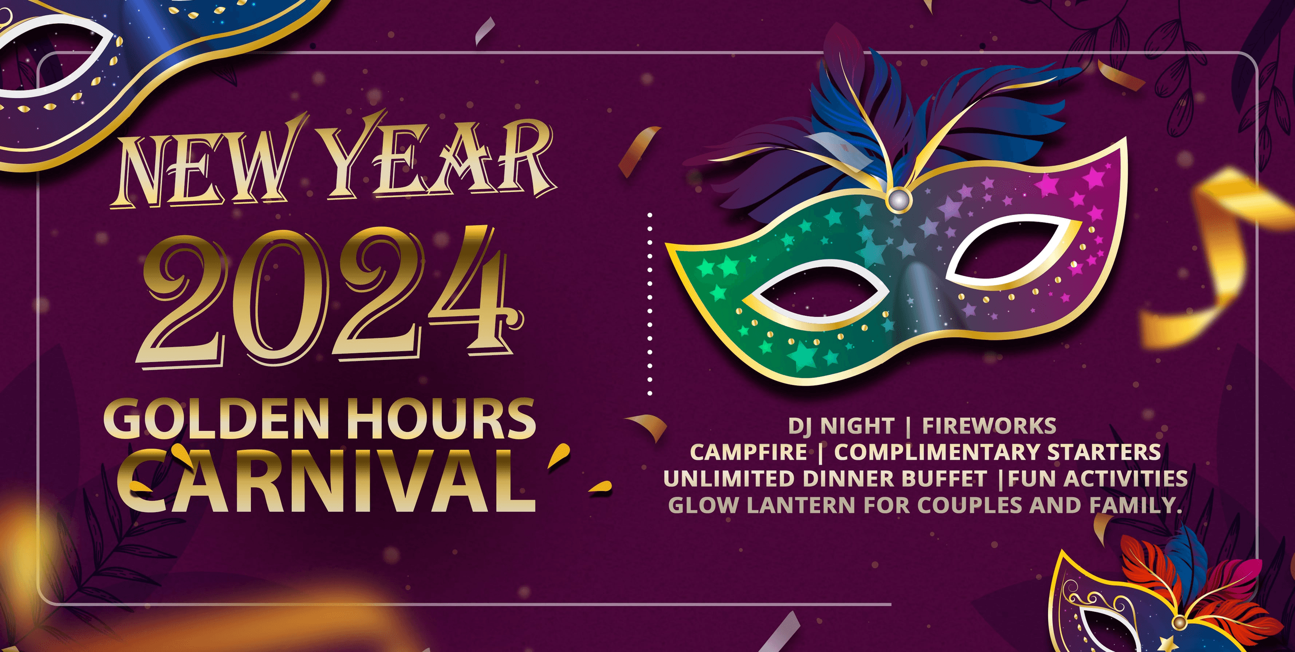 New Year Party 2024 Golden Hours Carnival