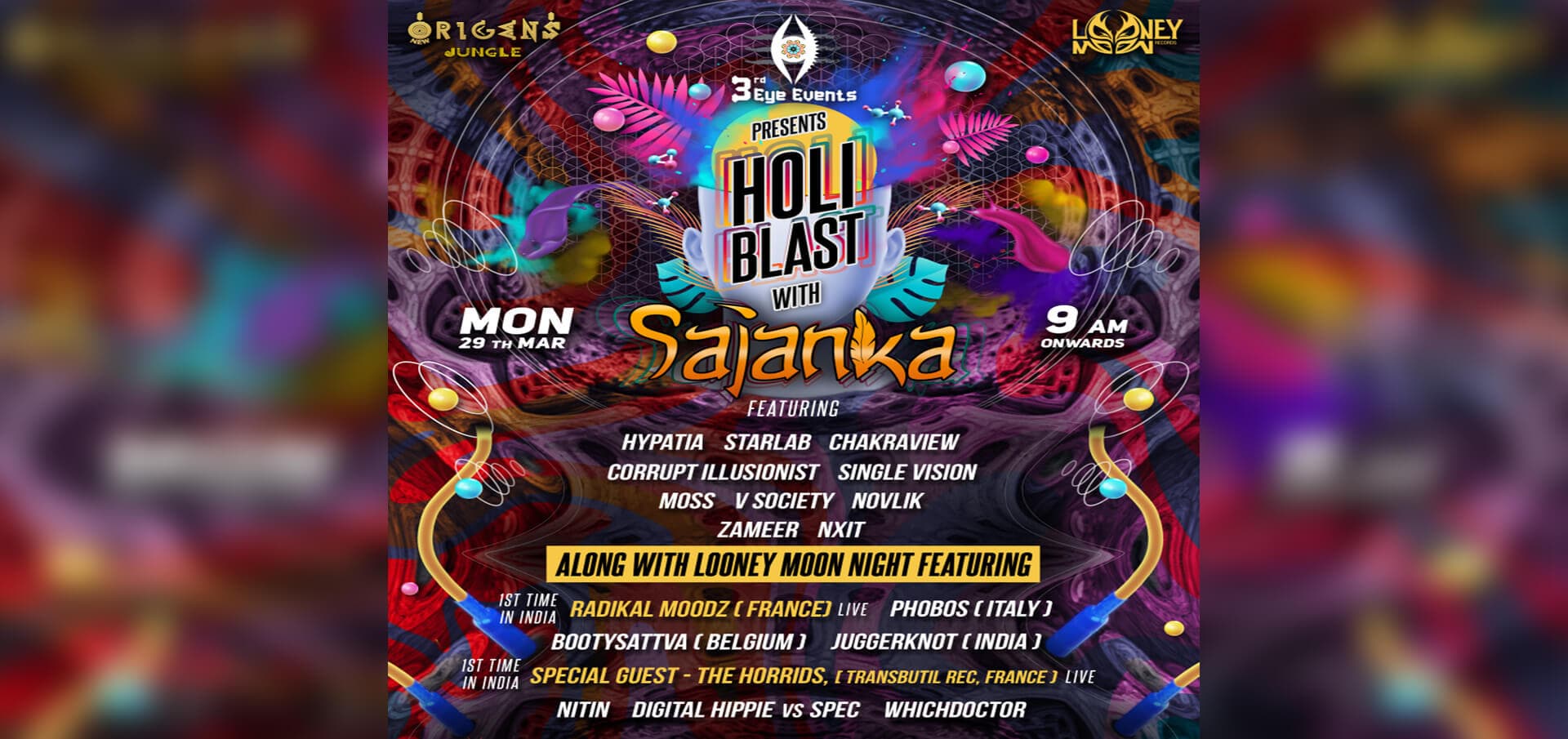 Holi Blast | March 29th | Origens, Vagator, Goa