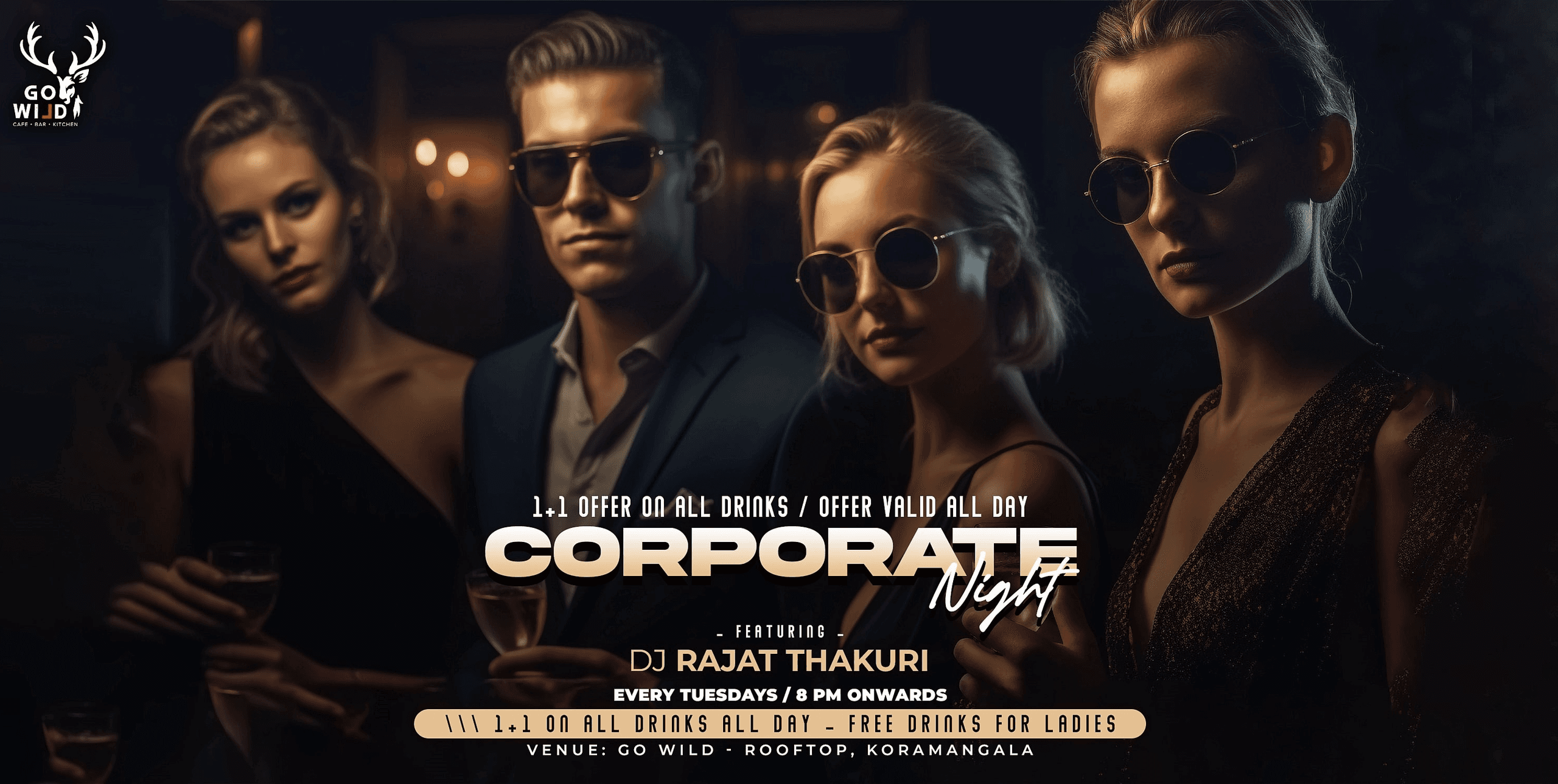 Corporate Night One + One Tuesdays | Gowild Rooftop