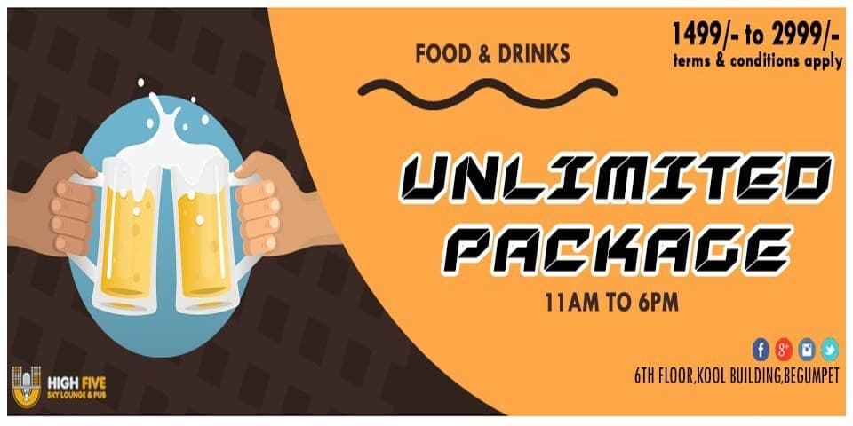Unlimited Packages At High Five Sky Lounge