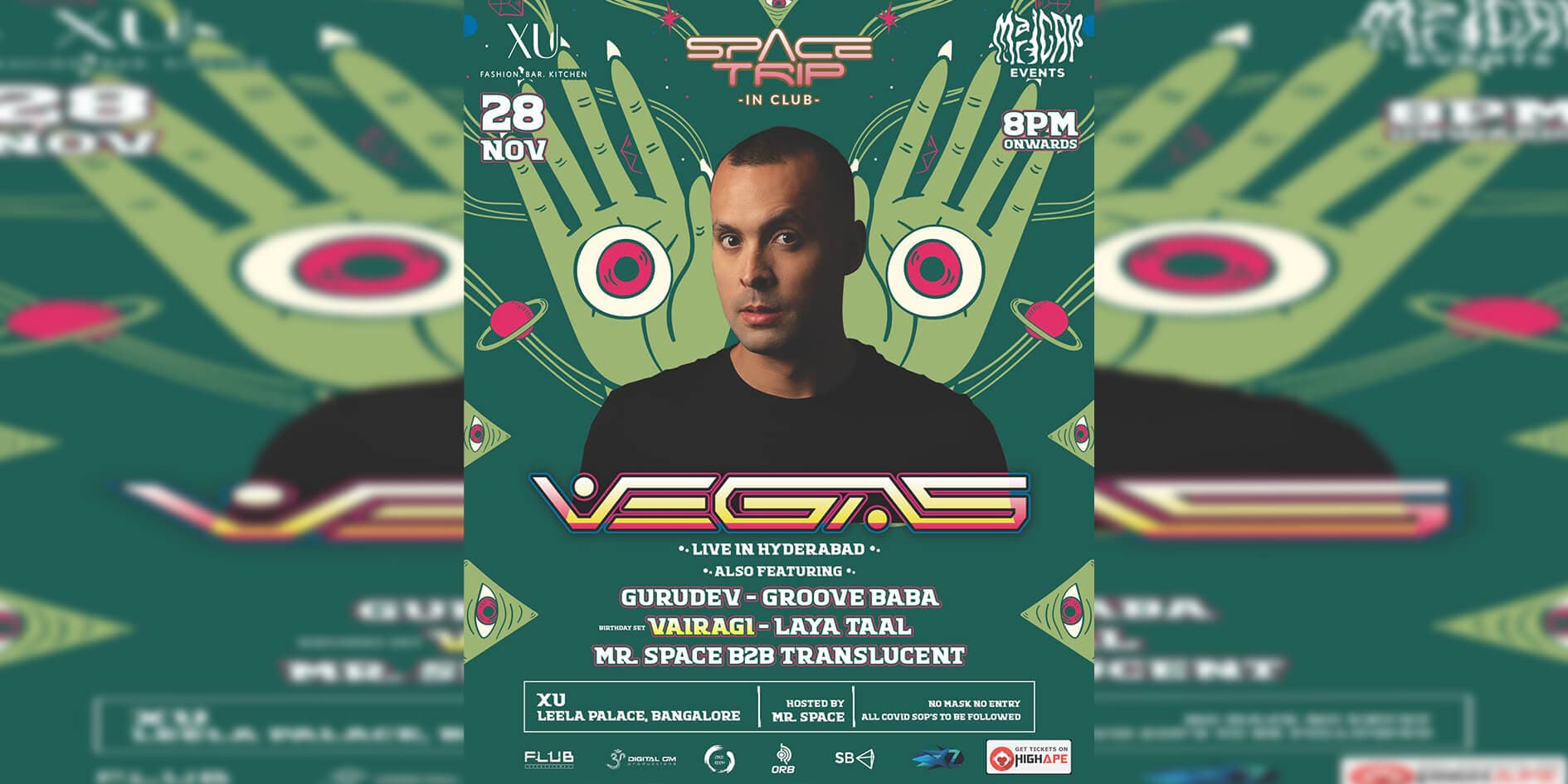 Space Trip in Club With Vegas Live