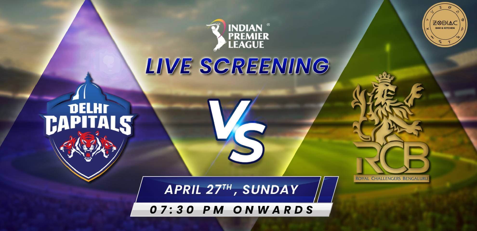 DC Vs RCB | IPL Live Screening 