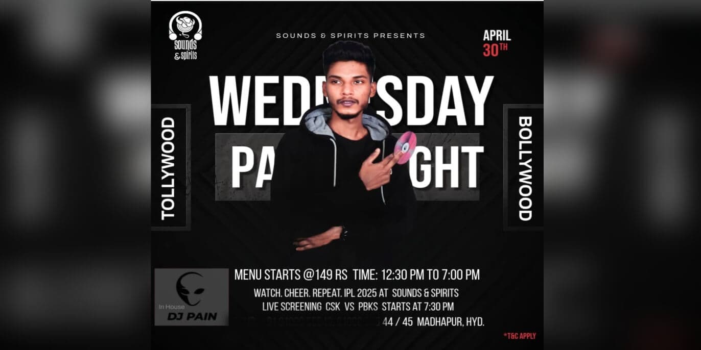 Wednesday  Bollywood Night | Sounds & Spirits