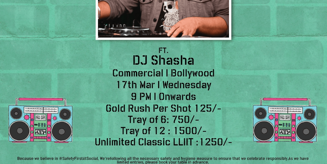 Bollywood Wednesday Whitefield Social ft :- Shasha