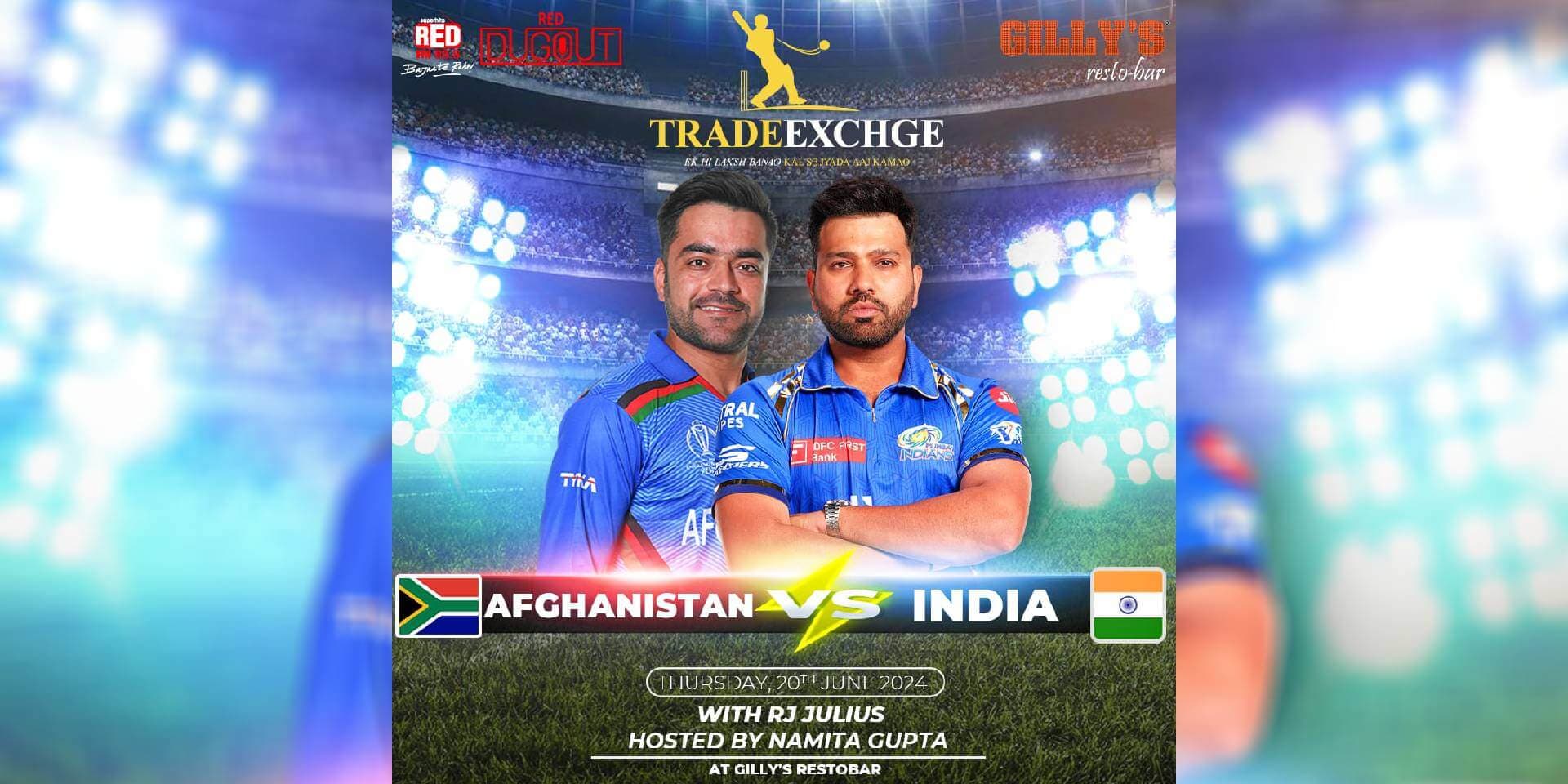 India Vs Afghanistan | Live World Cup Screening at Gilly's Orion Mall