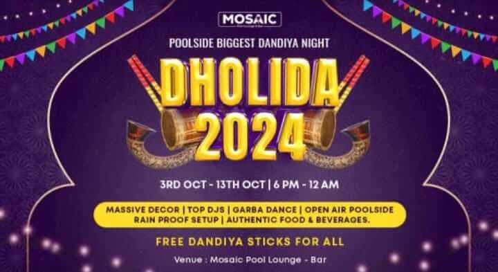 Biggest Poolside Dandiya Night - Dholida 2024 | Mosaic