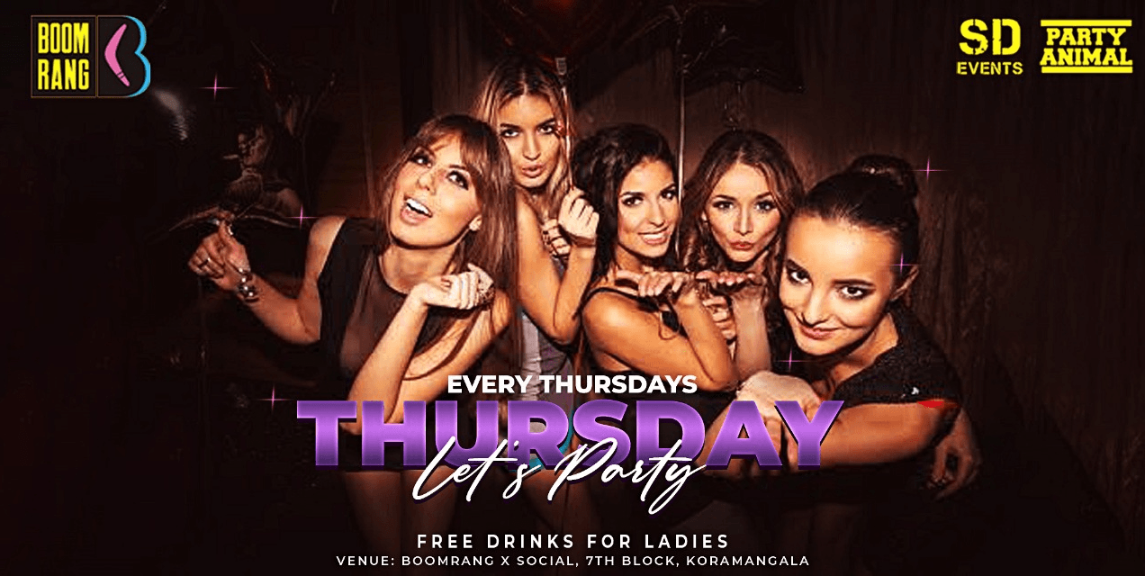 Thursday Let's Party At Boomrang Free Drinks & Entry