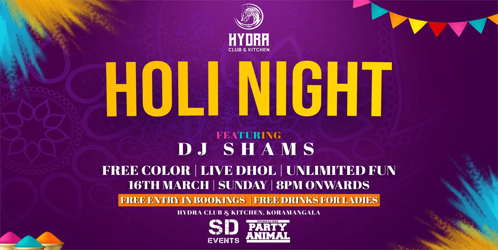 Holi Night | Hydra Club Koramangala