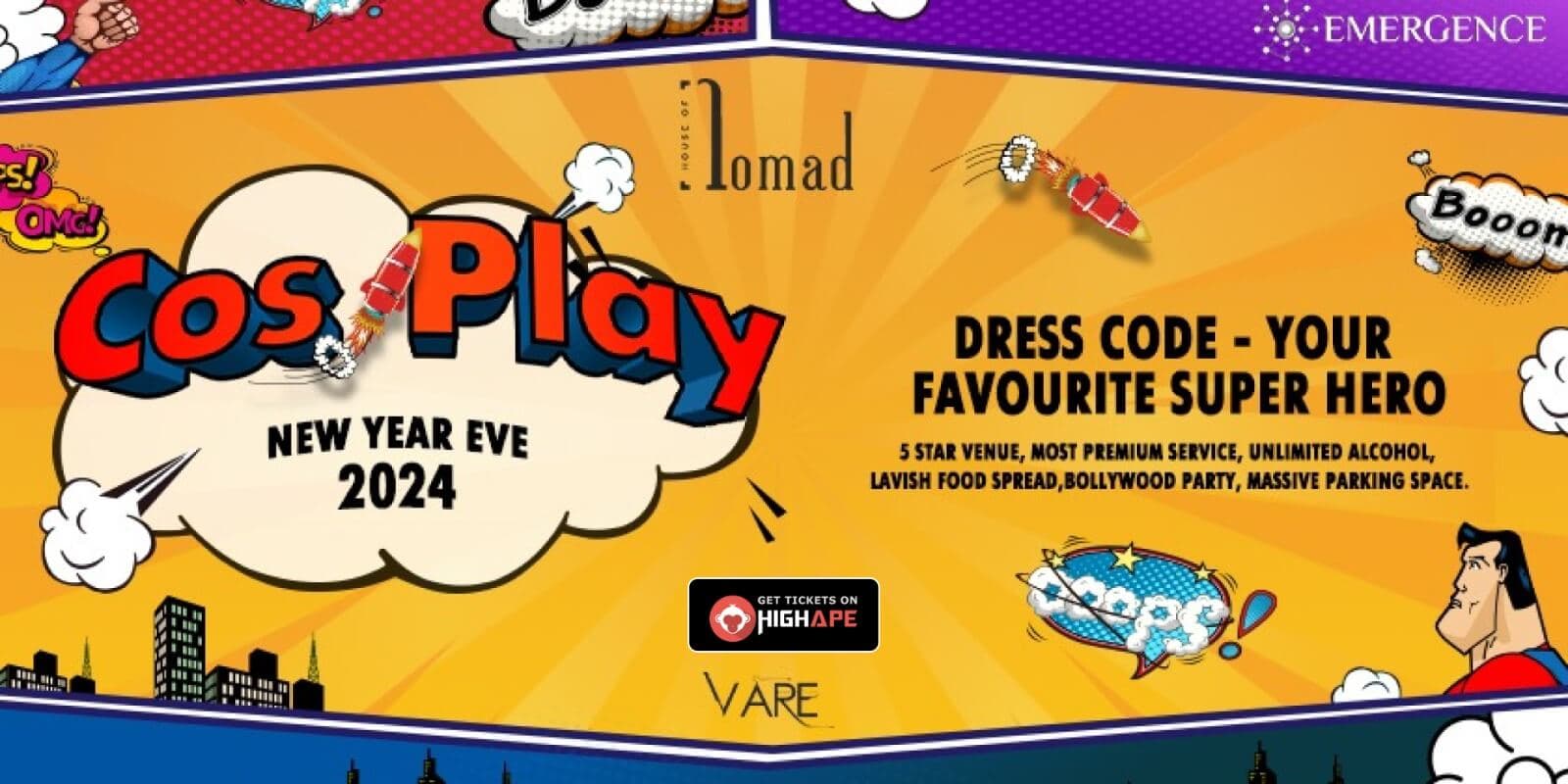 Cos Play NYE 2024 At  The House Of Nomad | Taj Lands End