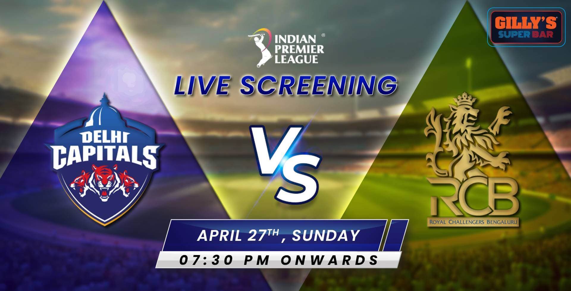DC Vs RCB | IPL Live Screening 