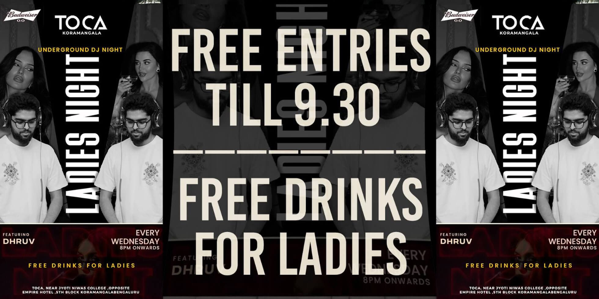 Wednesday Ladies Night At Toca Koramangala