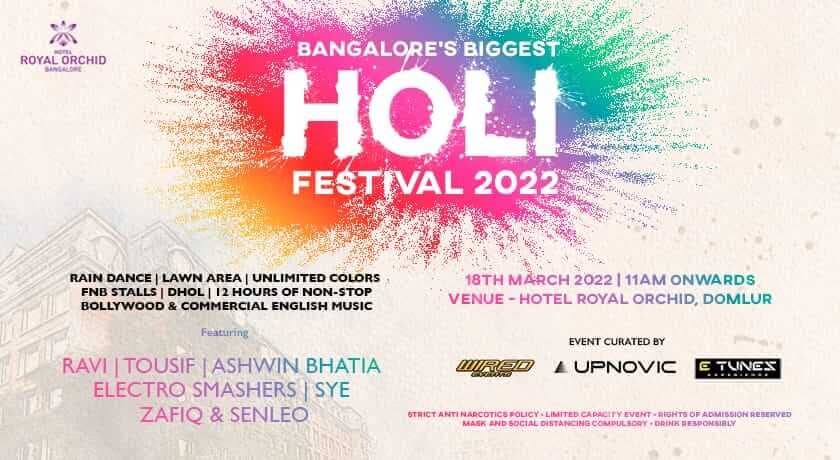 Bangalore's Biggest Holi Fest 2022 - Open Air Lawn | Rain Dance