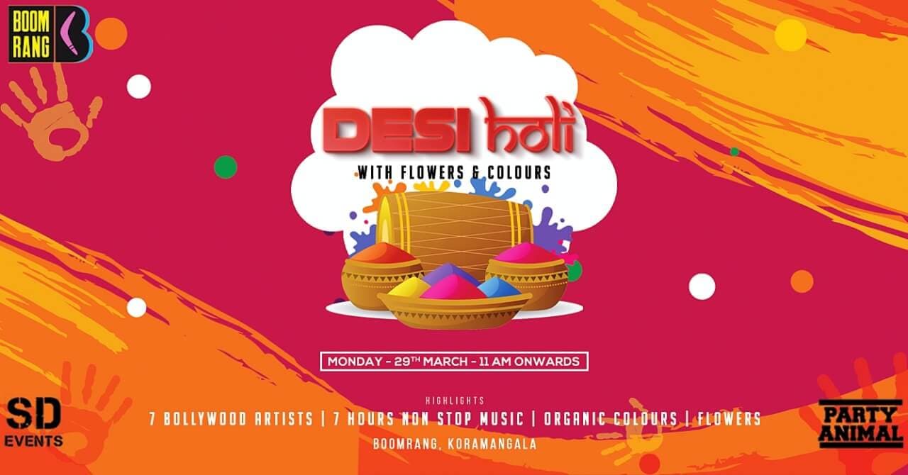 Desi Holi Party With Flowers And Colours