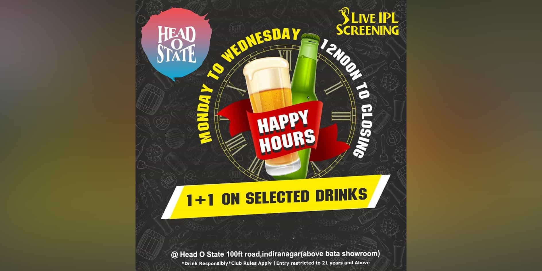 Live IPL Screening (Monday to Wednesday)