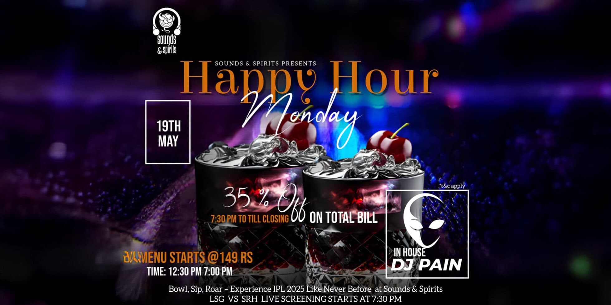 Happy Hour Monday Drink Night | Sounds & Spirits