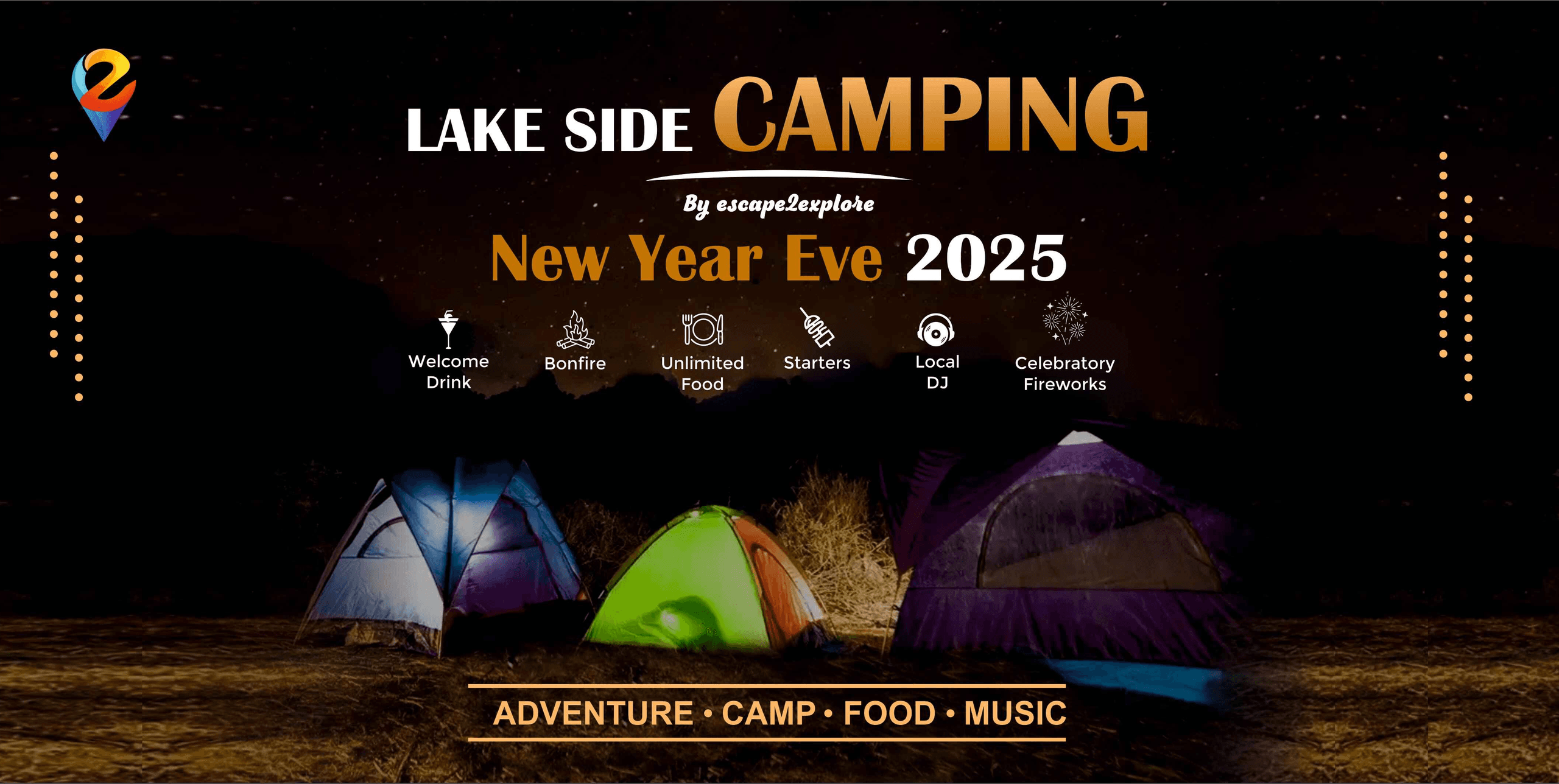 Lakeside Camping New Year Eve 2025