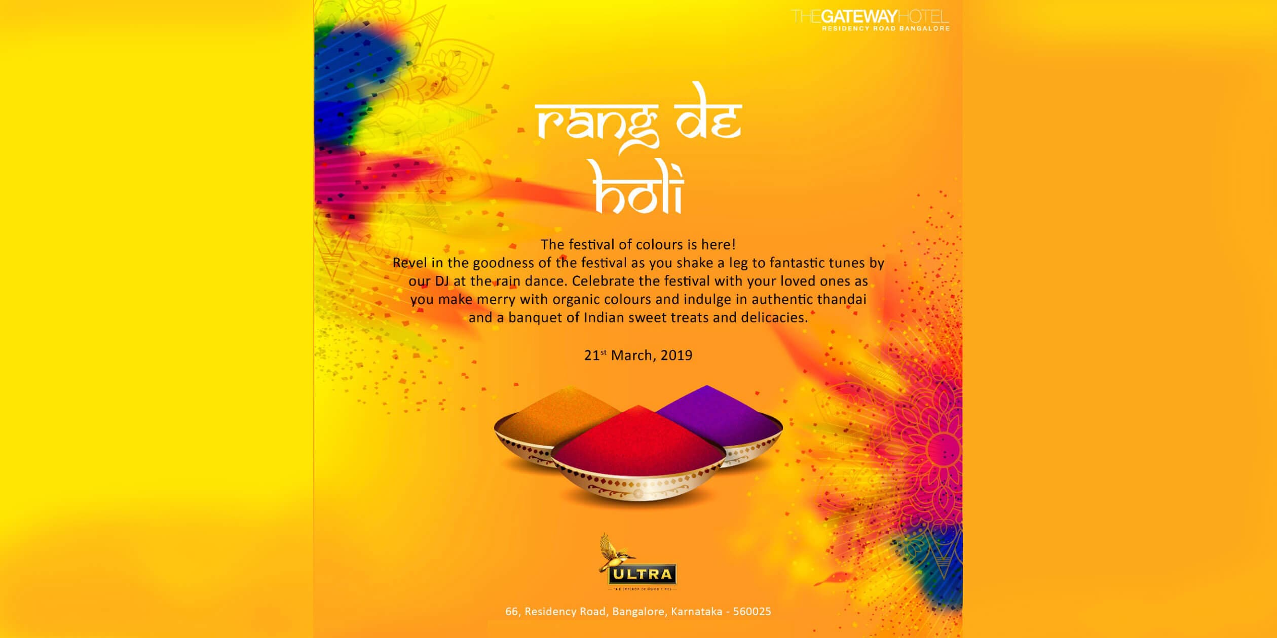 Rang De Holi at Taj Gateway Hotel