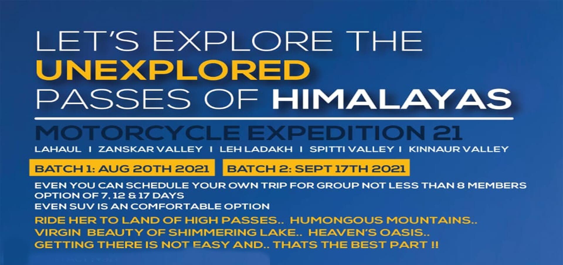 Himalayan Motorcycle Expedition 2021