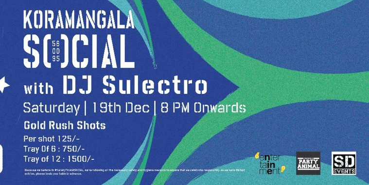 Saturday Let's Party At : Social, Koramangala - Free Entry