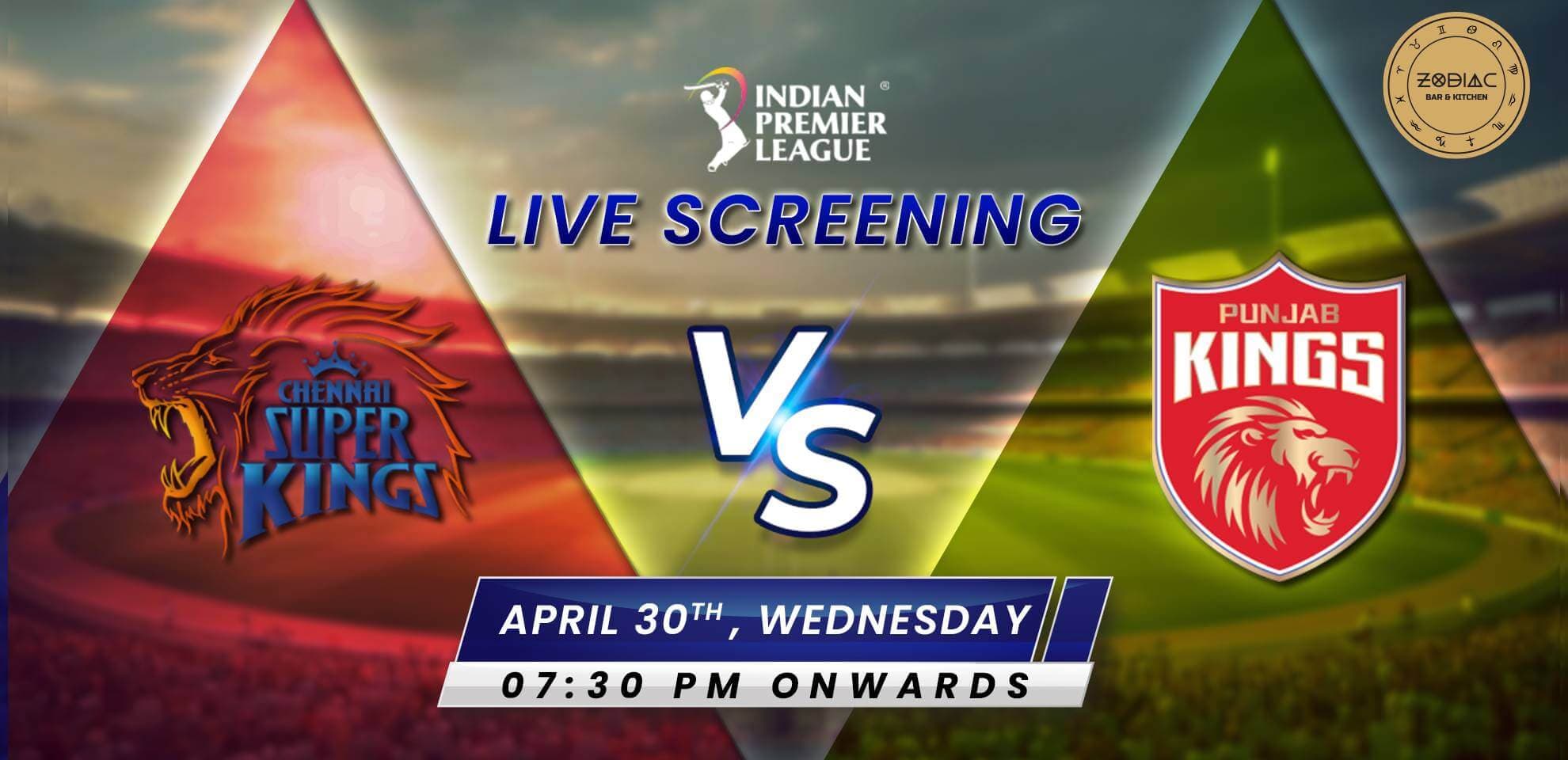 CSK Vs PBSK | IPL Live Screening 