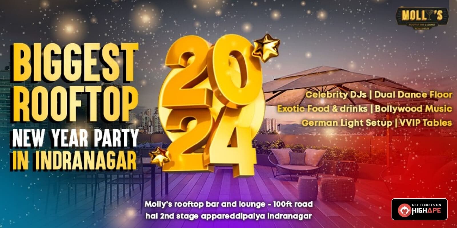 Biggest Rooftop New Year Party | Mollys