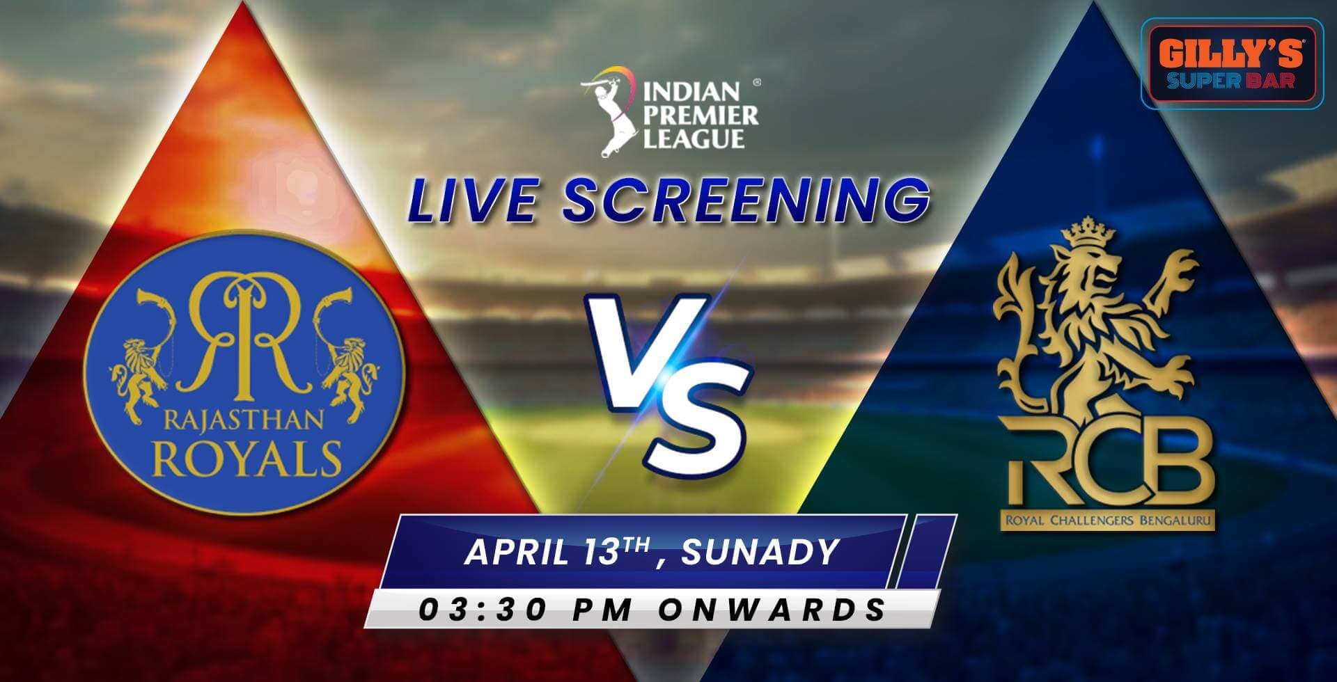 RR Vs RCB | IPL Live Screening 