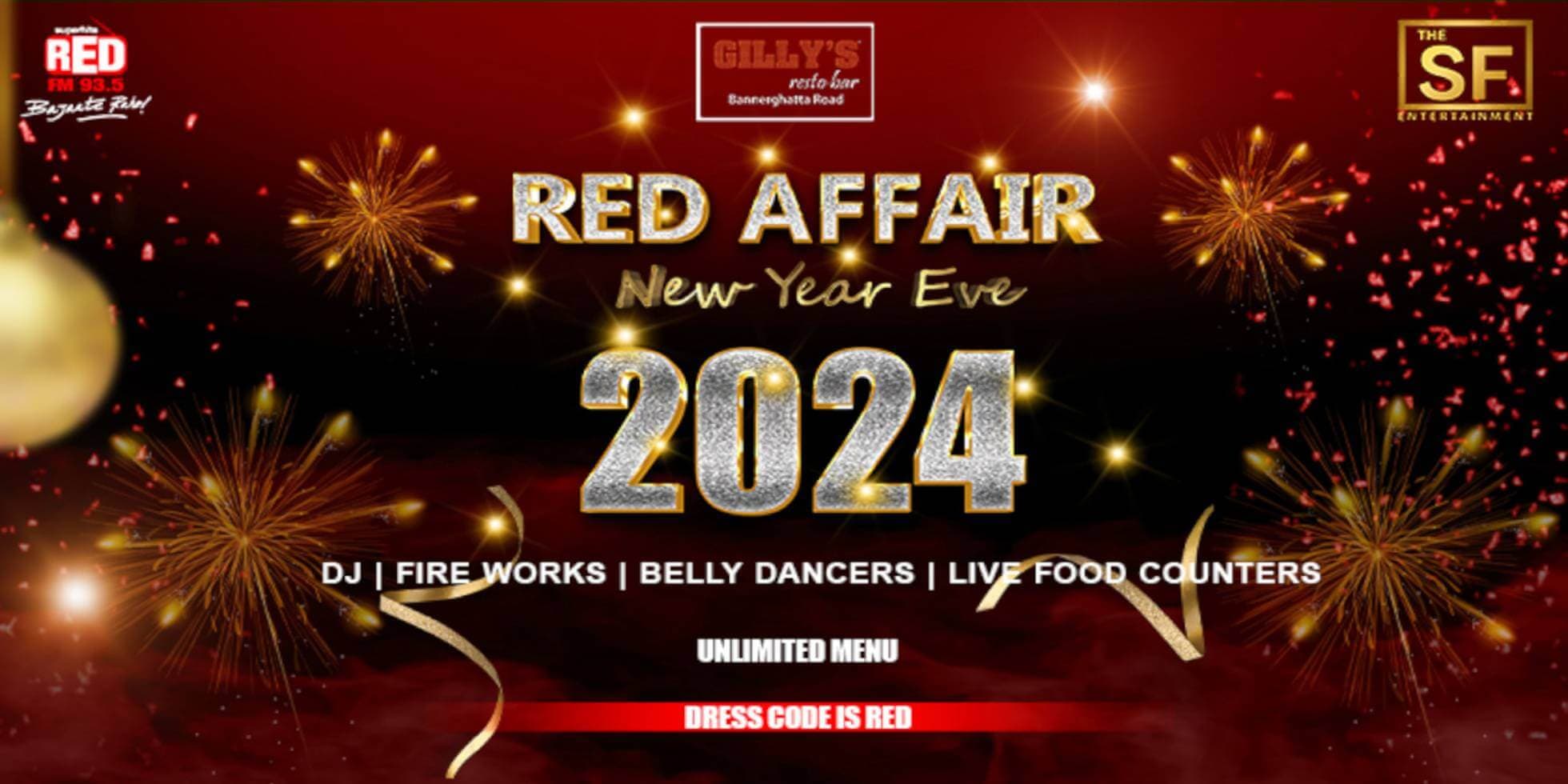 Red Affair New Year Eve 2024 | Gillys Bannerghatta Road