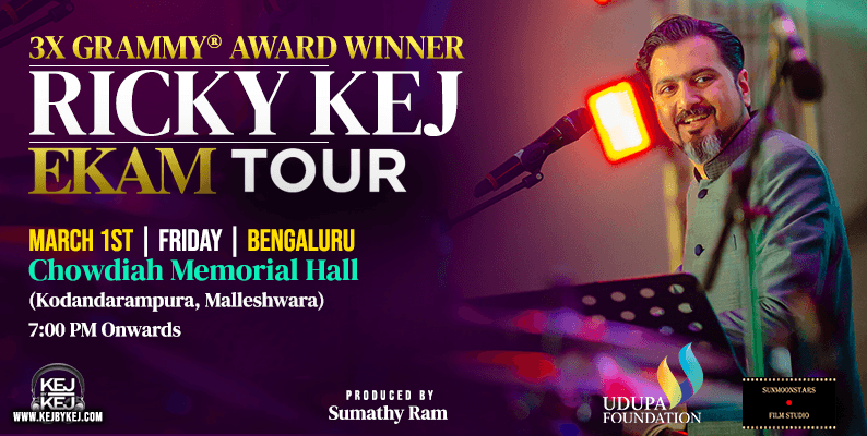 Ricky Kej Live | Chowdiah Memorial Hall 