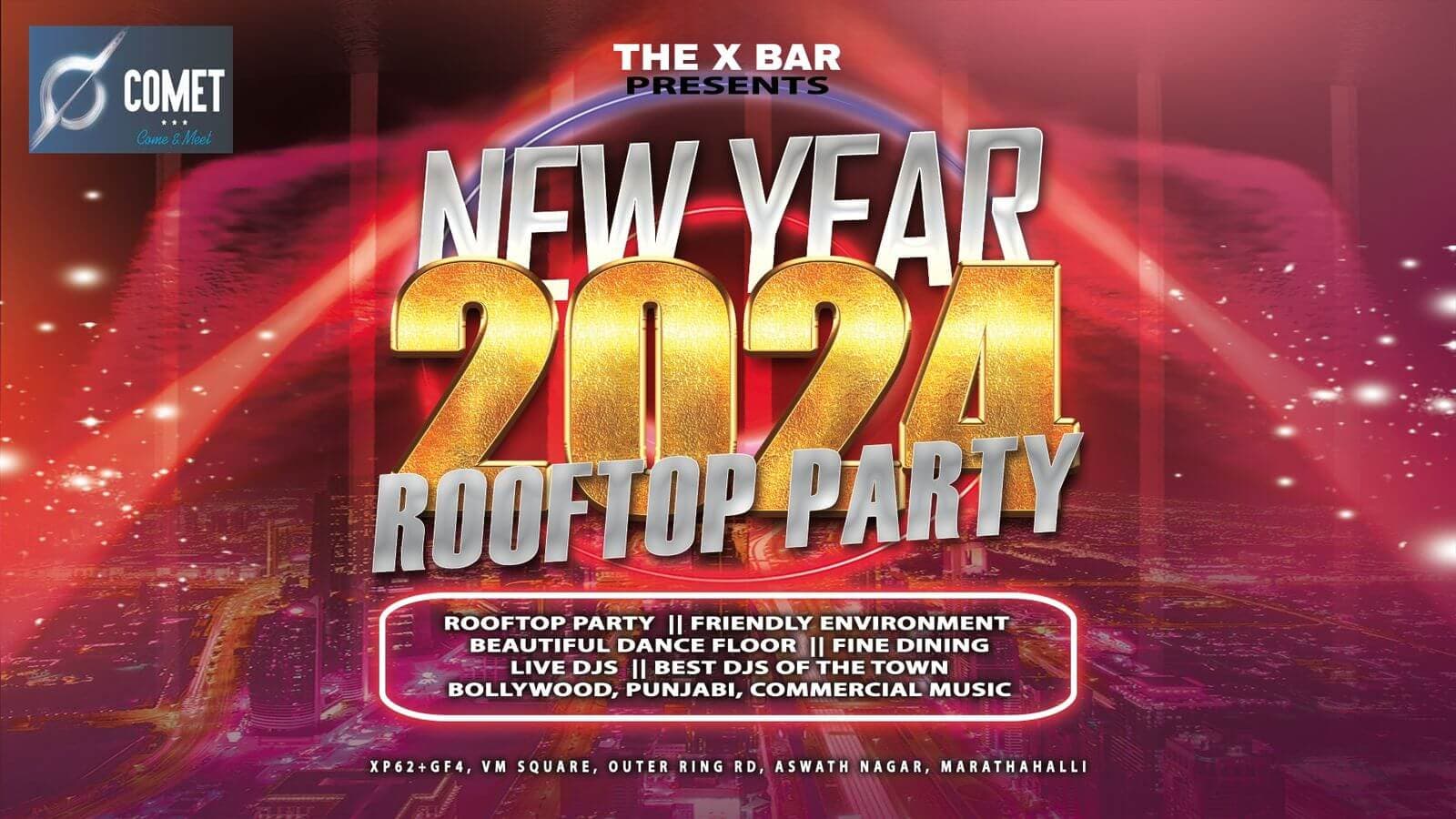 NYE Rooftop Party 2024 | Comet Hotel