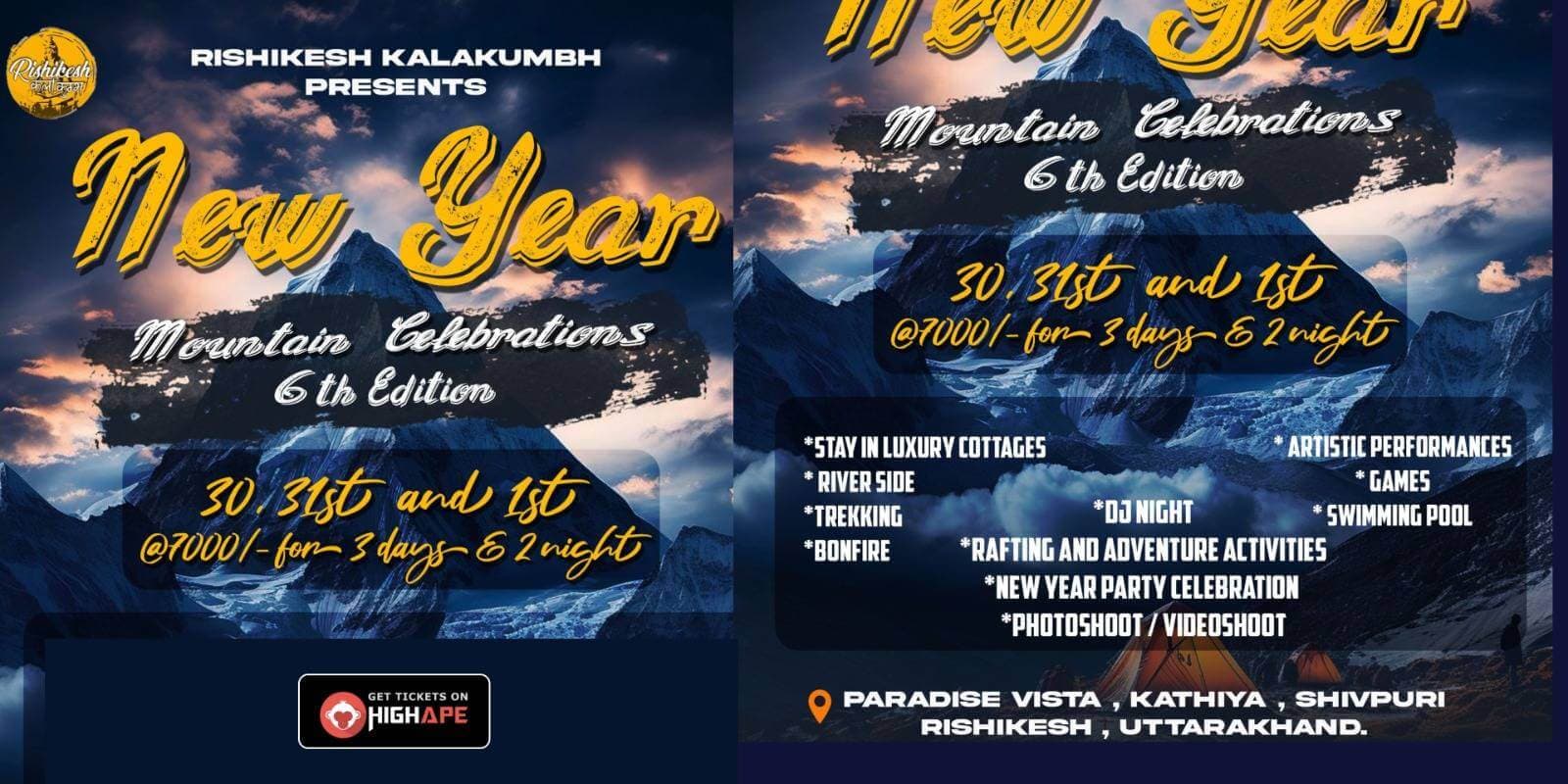 NYE 2024 Mountain Celebrations | Rishikesh 