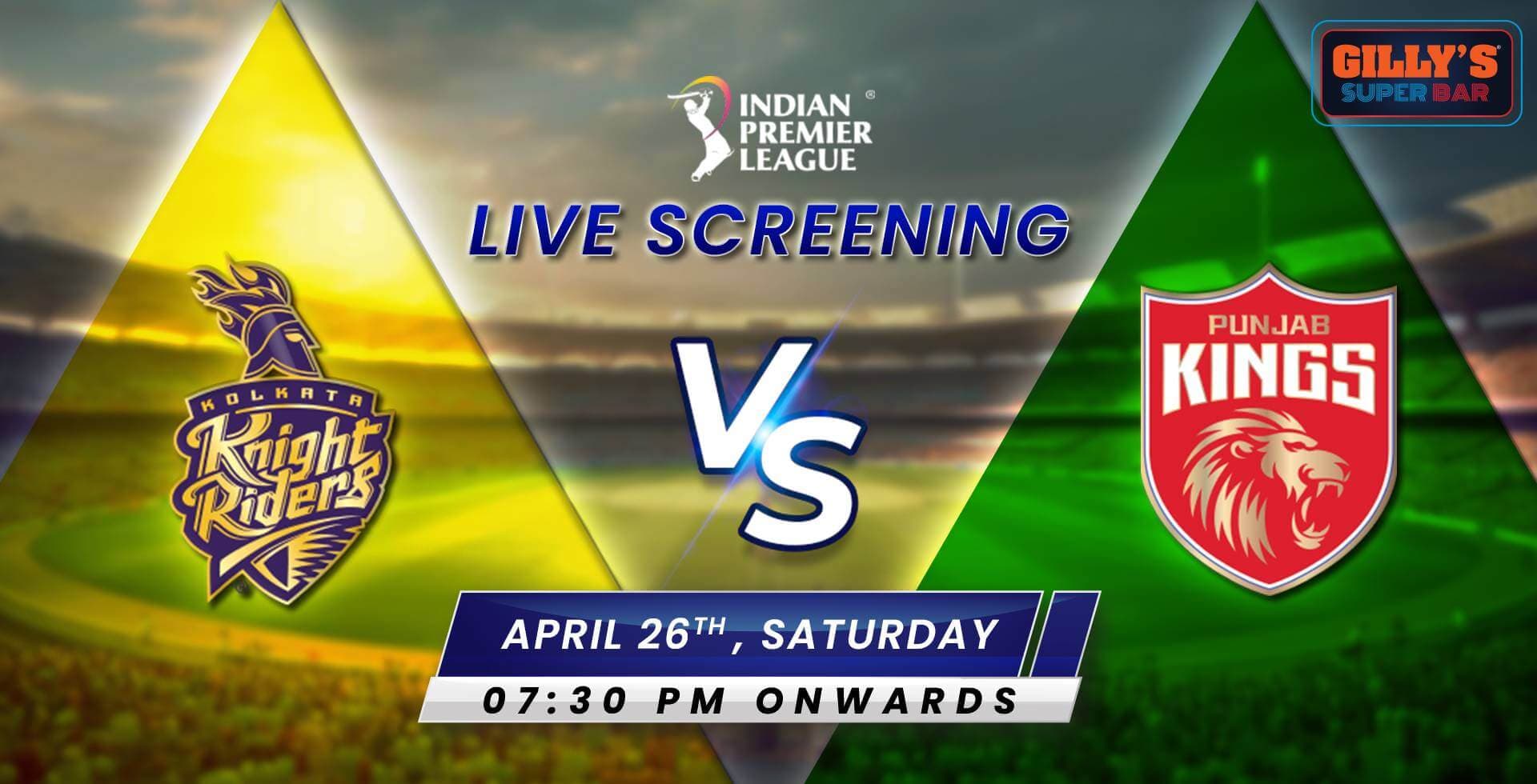 KKR Vs PSK | IPL Live Screening 