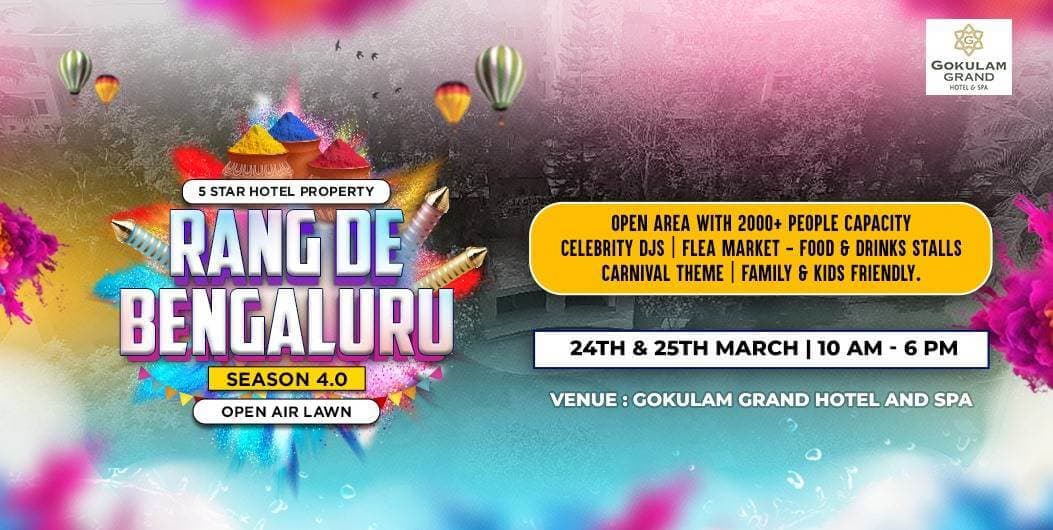Rang De Bengaluru - Open Air Lawn Holi Concert | 5 Star Property