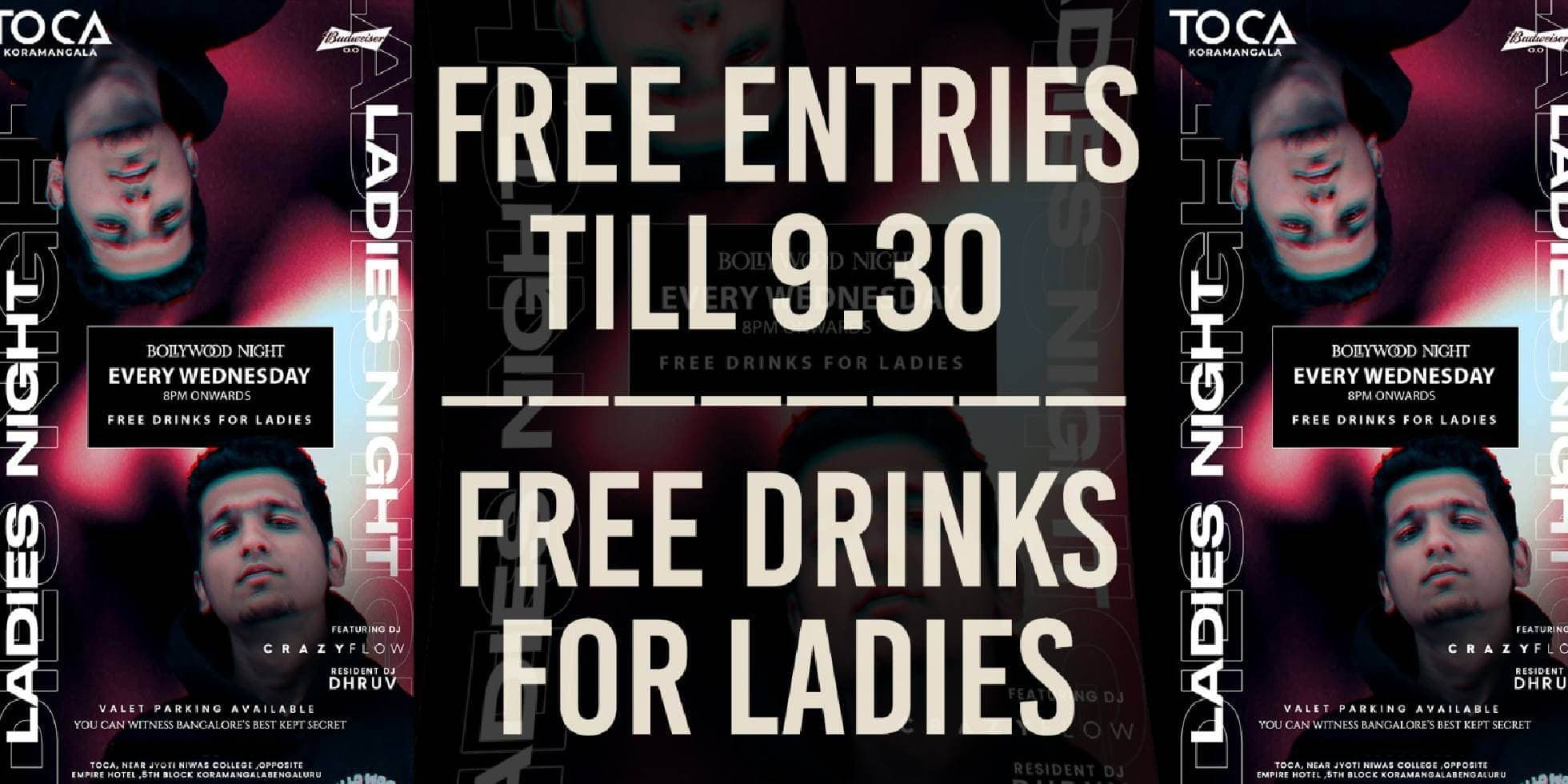 Wednesday Ladies Night At Toca Koramangala