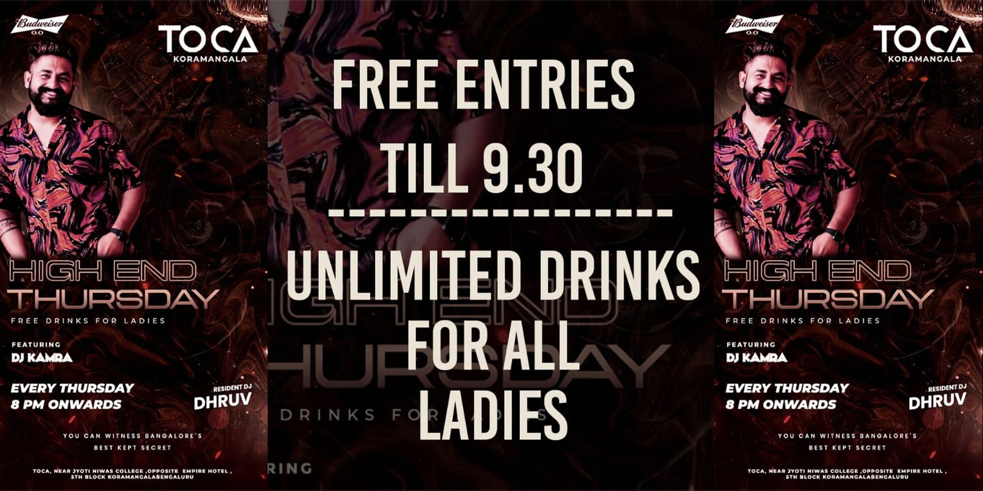 High End Thursday At Toca Koramangala