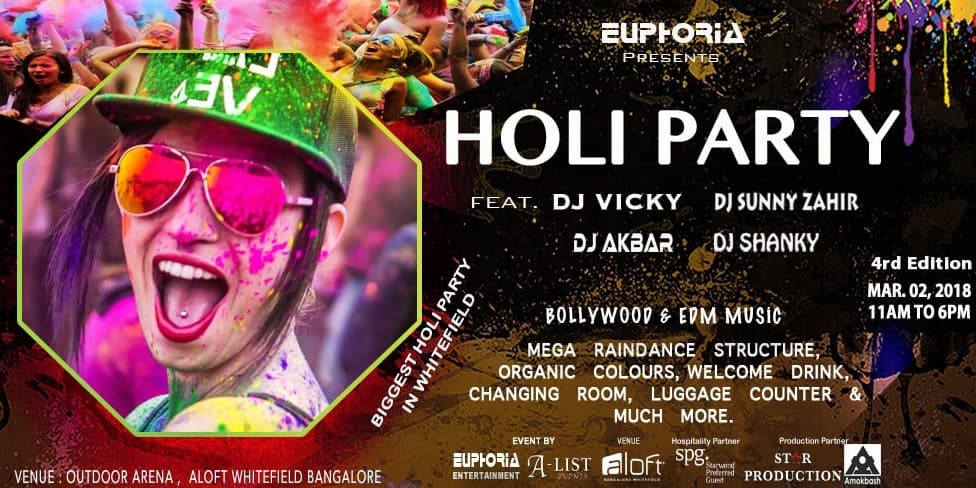 Holi Party 2018 at Aloft Bengaluru