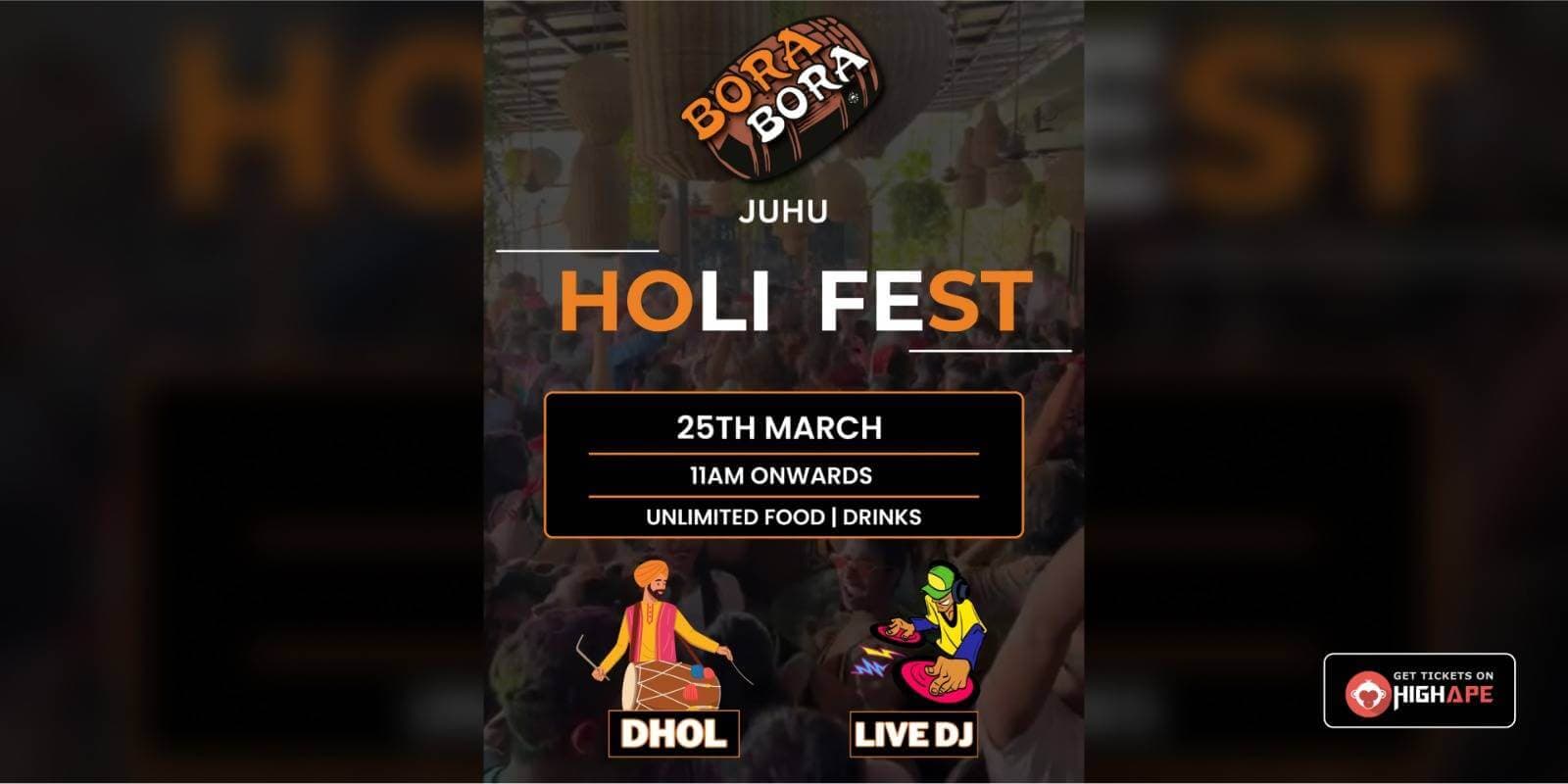 Holi Fest Bora Bora Style 2024 | Juhu