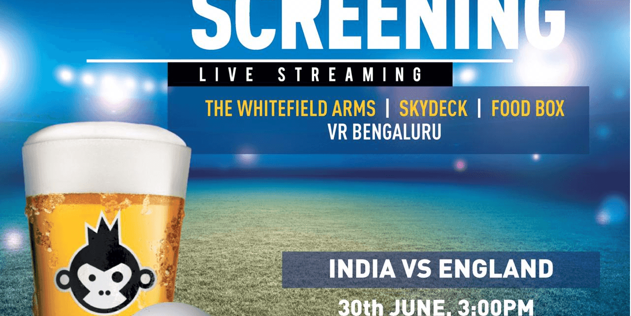 India Vs England 'LIVE' On A Huge Screen (26*12ft) At Skydeck - VR Mall