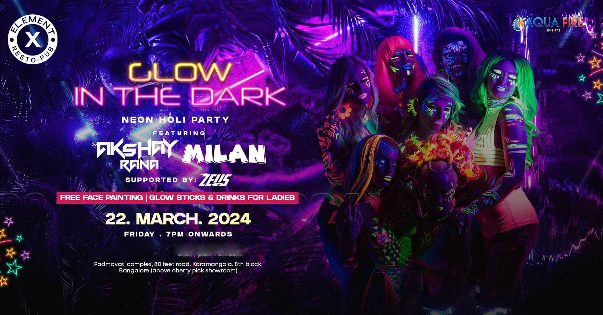 Glow In Dark | Neon Holi Party 