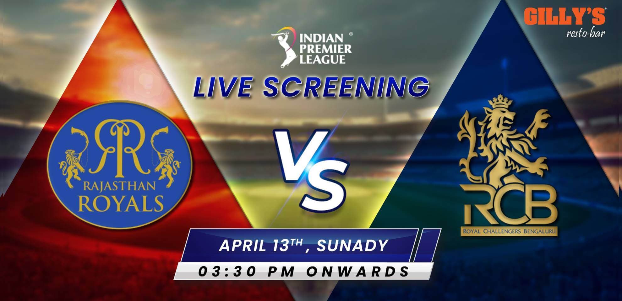 RR Vs RCB | IPL Live Screening 