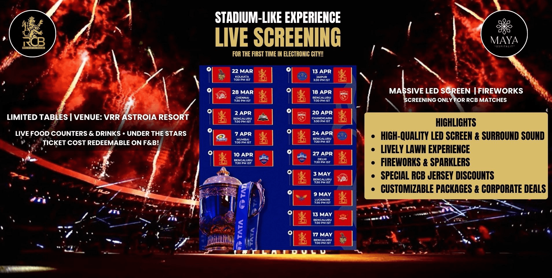 Under the Stars | RCB Match Screenings At VRR Astoria